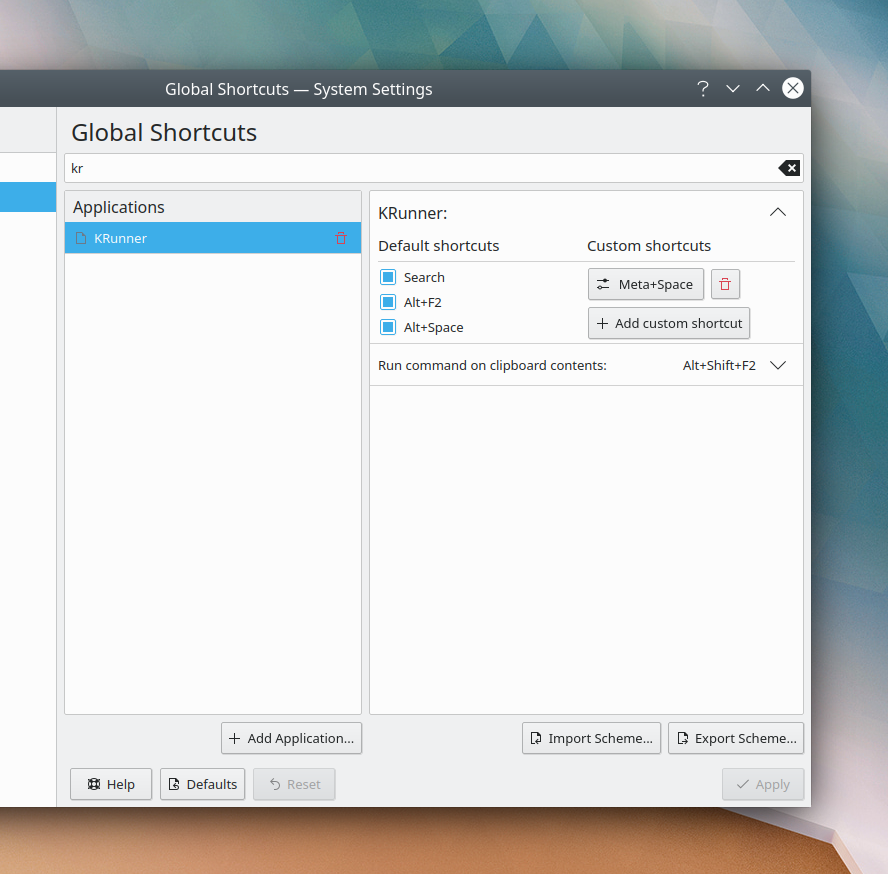 New Shortcuts KCM featuring global search and displaying more than two shortcuts