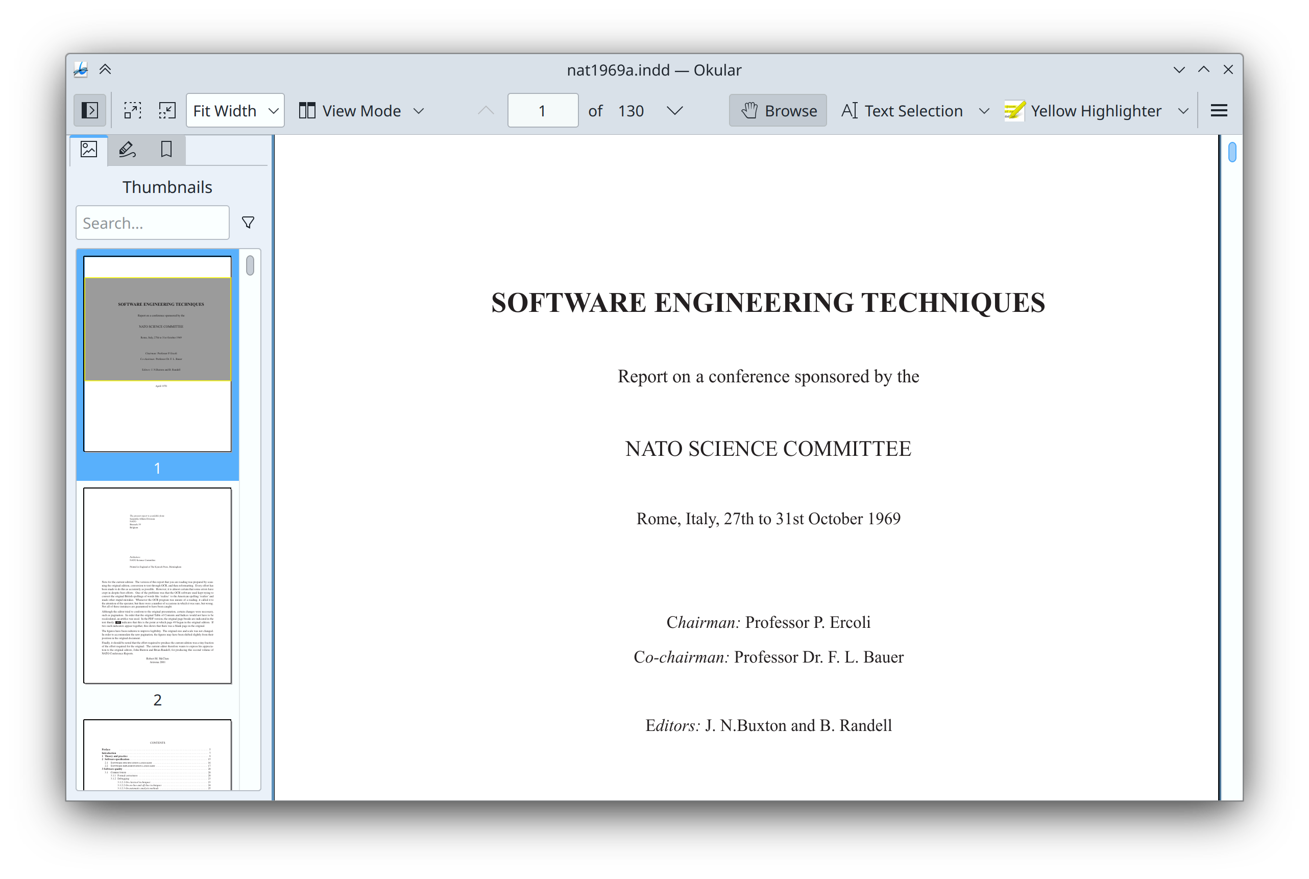 Okular main window showing new toolbar layout with zoom and view controls on the left and various other tools on the right
