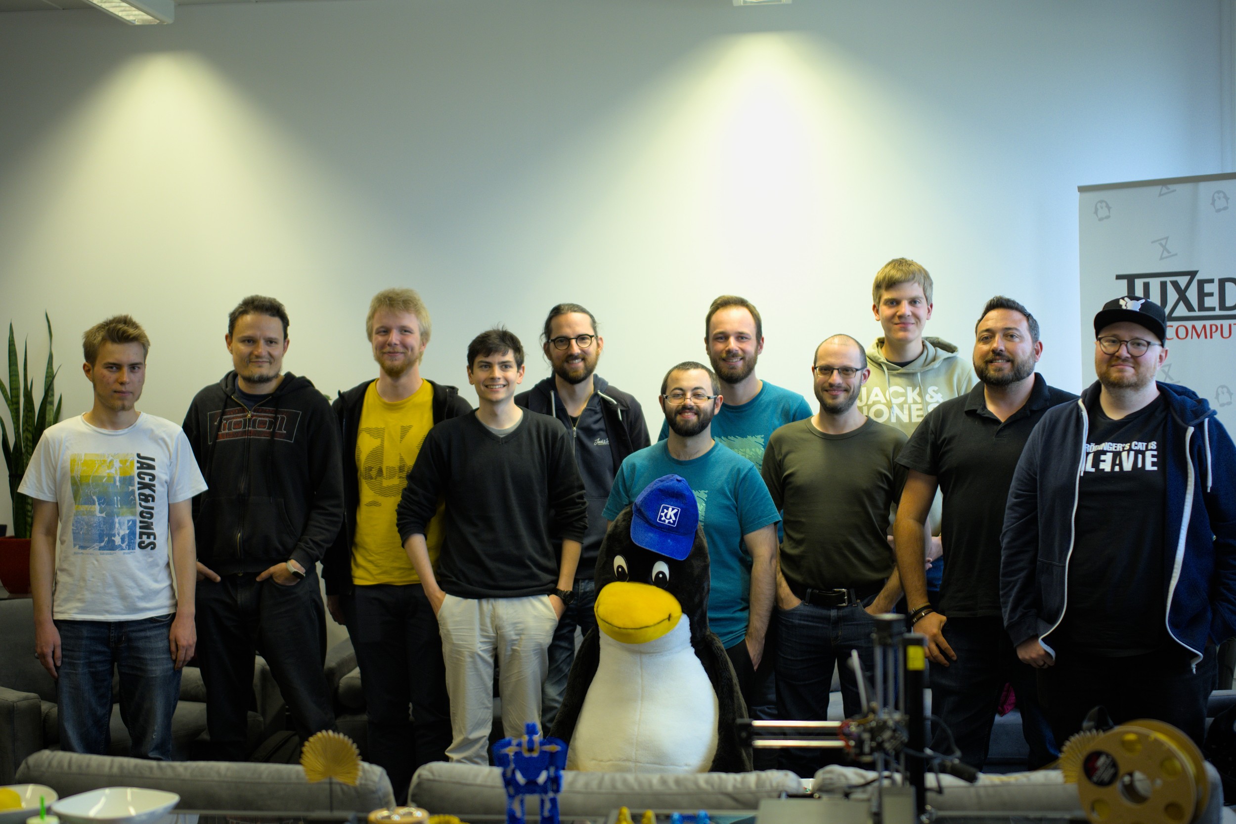 Happy KDE Developers in Tuxedo's offices for the 2023 Plasma sprint
