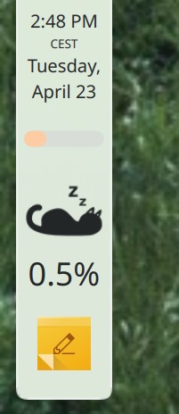 Sleeping cat showing 0.5% CPU usage